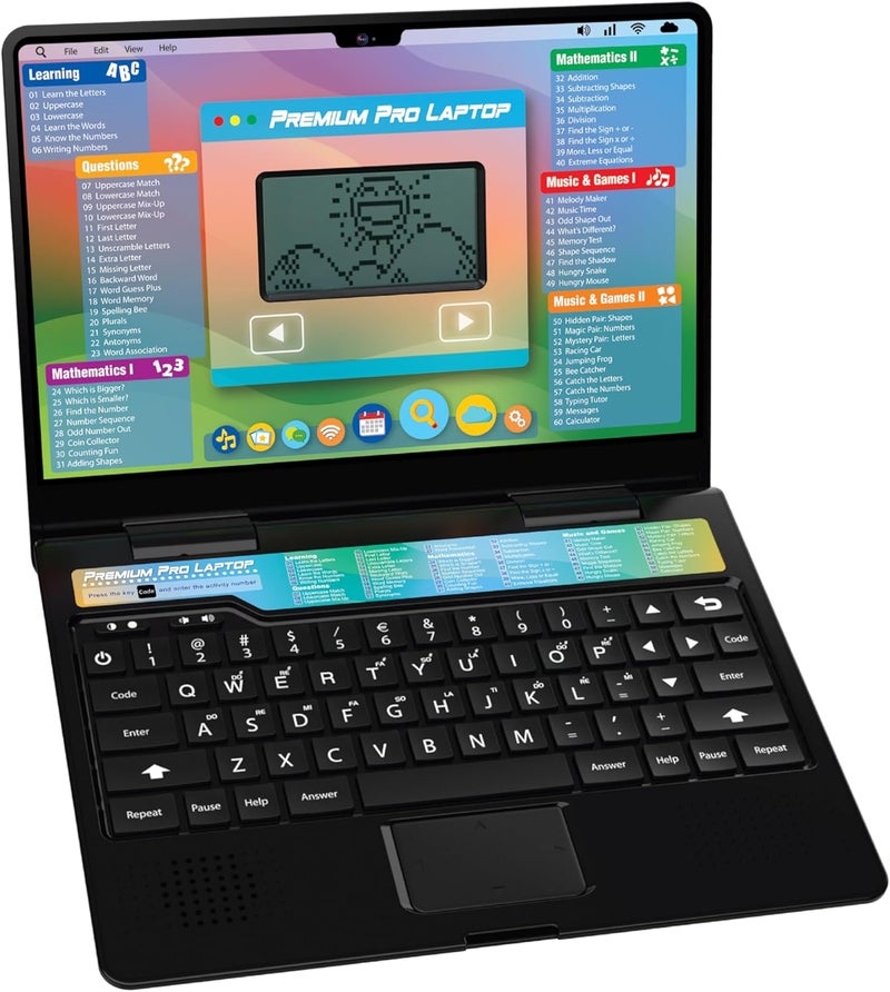 WinFun لابتوب وينفن برو المتميز للأطفال | لعبة لابتوب تعليمية تفاعلية | 60 نشاط ممتع | تعلم الحروف، الأرقام، الرياضيات، الموسيقى والألعاب | شاشة LCD كبيرة | لوحة مفاتيح QWERTY - Image 1